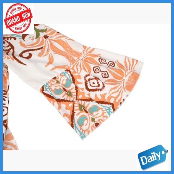 V-Neck 3/4 Sleeve Bohemian Tribal Print Flowy Mini Dress Casual Summer - Picture 7 of 7